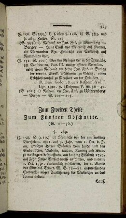 Zum Zweiten Theile Zum Fünften Abschnitte. - Zum Zwölften Abschnitt.