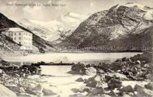 Ansicht Hotel Mattmark und Monte Moro Pass