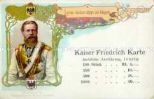 Werbepostkarte für "Kaiser-Friedrich-Karten"