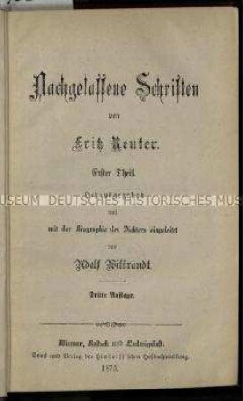 Sämtliche Werke von Fritz Reuter, Bd. 14