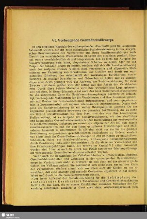 VI. Vorbeugende Gesundheitsfürsorge