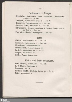 Restaurants I. Ranges