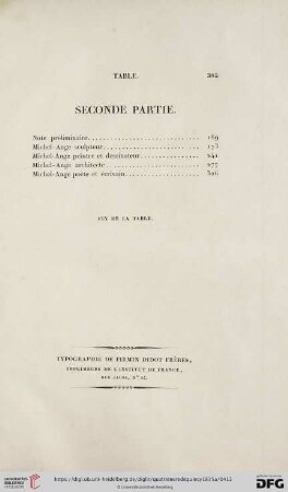 Table, Seconde Partie
