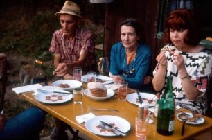 Fischweiher: Else Baudendistel (Mutter), Silvia Baudendistel und Karl Dold