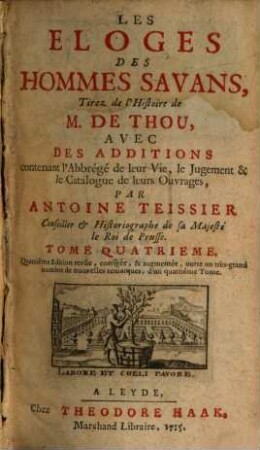Les Eloges Des Hommes Savans, 4