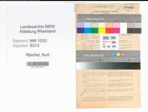 Entnazifizierung Kurt Reichel , geb. 25.11.1916 (Maschinenschlosser)