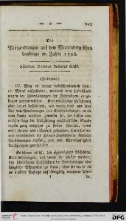 Fuenften Bandes Zehntes Stuek.