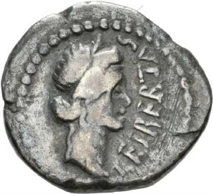 Quinar des M. Iunius Brutus mit Darstellung eines Ankers