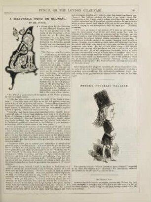 A seasonable word on railways; Punch's portrait gallery
