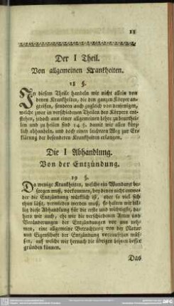Der I Theil. Von allgemeinen Krankheiten