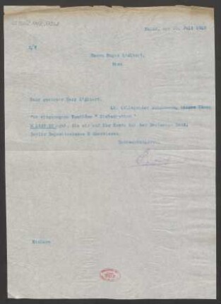 Brief an Eugen d' Albert : 29.07.1913