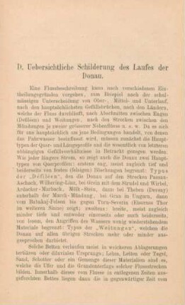 D. Uebersichtliche Schilderung des Laufes der Donau