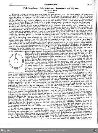 Federberechnung, Federbefestigung, Federbruch und Stellung (Fortsetzung)
