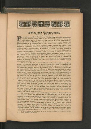 Bühne und Textilindustrie