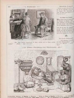 "Verschnappt" "Zimmer-Einrichtung eines Thierfreundes"