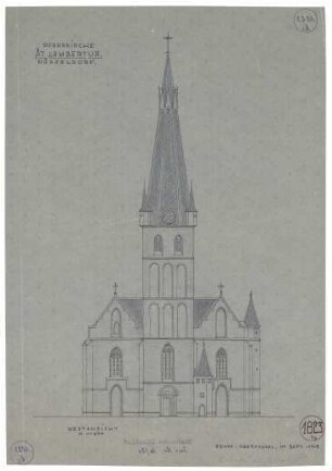 Westansicht, St. Lambertuskirche zu Düsseldorf