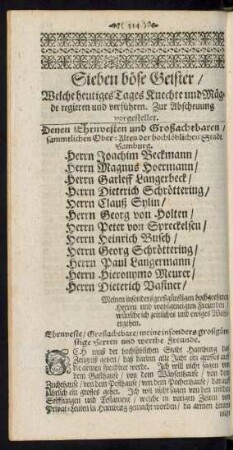 Sieben böse Geister/ Welche heutiges Tages Knechte und Mägde regieren und verführen.