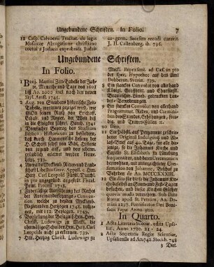 7-16, Ungebundene Schriften.