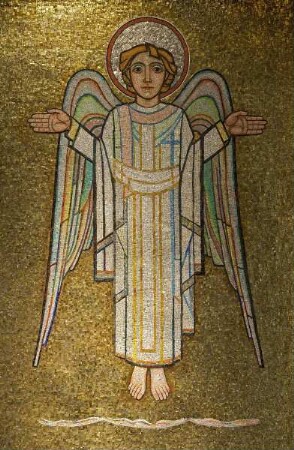 Christ-König-Mosaik mit Engeln — Zwei Engel