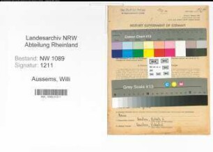 Entnazifizierung Willi Aussems , geb. 04.12.1922 ()