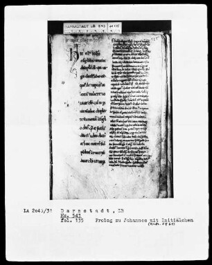 Evangelia secundum Matthaeum et Johannem cum glossa ordinaria — Initiale H(ic est), Folio 135recto