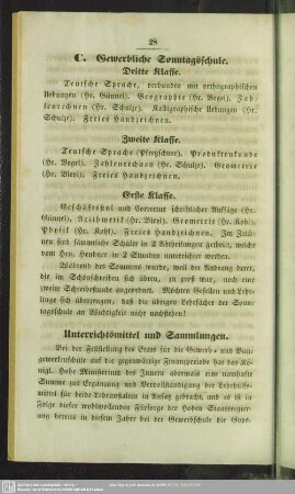 Unterrichtsmittel und Sammlungen