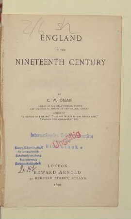England in the Nineteenth Century