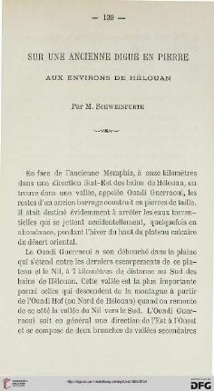 2.Ser. 6.1885: Sur une ancienne digue en pierre aux environs de Hélouan