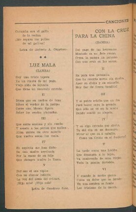 Luz mala : (Zamba)