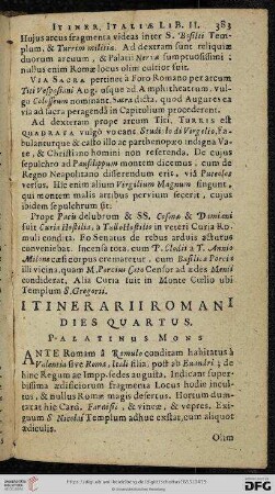 Itineris Romani. Dies quartus