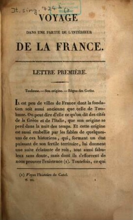 Voyage dans une partie de la France ou lettres descriptives et historiques. 3
