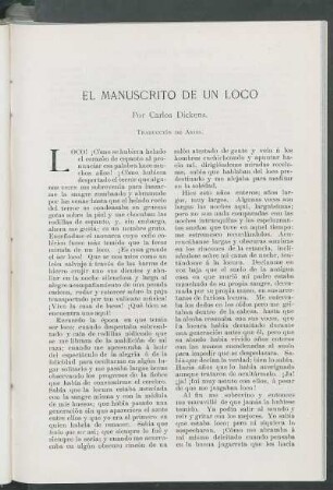 El manuscrito de un loco.