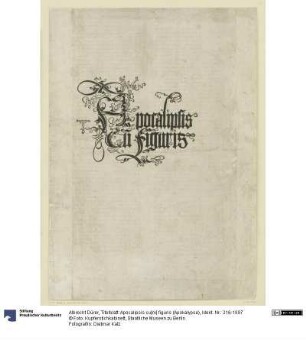 Titelblatt: Apocalipsis cu[m] figuris (Apokalypse)