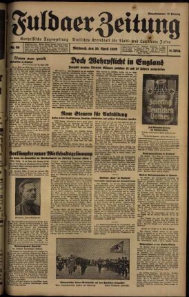 Ausgabe vom Mittwoch, den 26. April 1939.