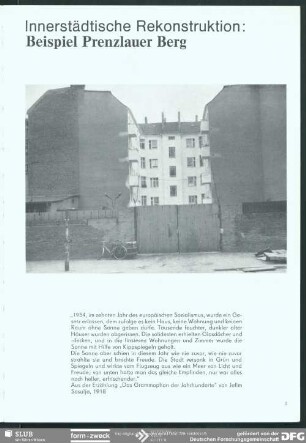 Innerstädtische Rekonstruktion: Beispiel Prenzlauer Berg : Innerstädtische Rekonstruktion: Beispiel Prenzlauer Berg