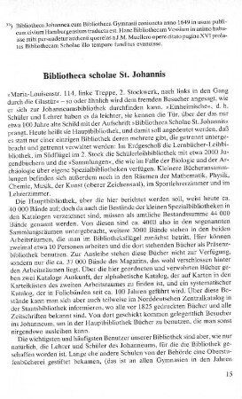 Bibliotheca scholae St. Johannis