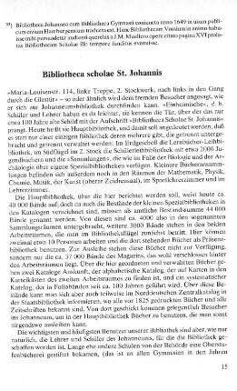 Bibliotheca scholae St. Johannis