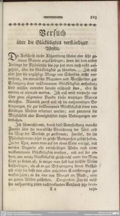 [XI.] Versuch über die Glückseligkeit verständiger Wesen