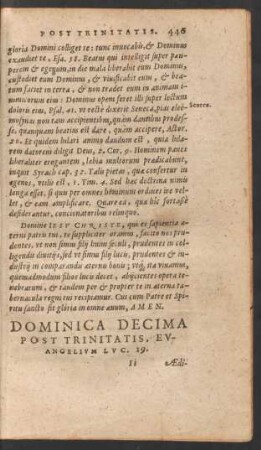 Dominica Decima Post Trinitatis ...