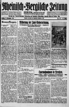 Rheinisch-Bergische Zeitung : Heidersche Zeitung ; ältestes Blatt des Rheinisch-Bergischen Kreises