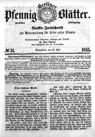 No. 31, Sonnabend, den 28. Juli