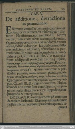 Cap. V. De additione, detractione ac permutatione