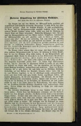 Moderne Behandlung der Biblischen Geschichte