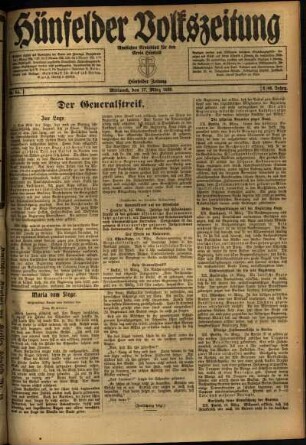 Ausgabe vom Mittwoch, den 17. März 1920.