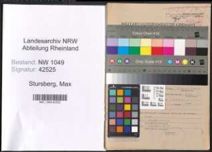 Entnazifizierung Max Stursberg , geb. 03.03.1912 (Techniker)
