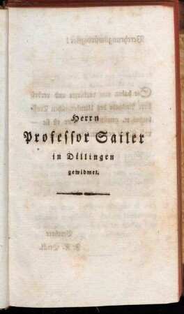 Herrn Professor Sailer in Dillingen gewidmet.