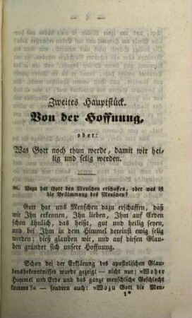 Der Katechismus der christkatholischen Religion für das Bisthum Augsburg : ein Handbuch für Seelsorger, Lehrer und Aeltern, 2. Das Hauptstück von der Hoffnung