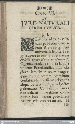 Cap. VI. De Iure Naturali Circa Publica