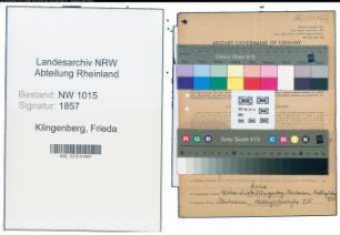 Entnazifizierung Frieda Klingenberg , geb. 08.04.1902 ()