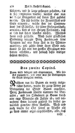 Das zweite Capitel. Bonn wird belagert und eingenommen. [...]